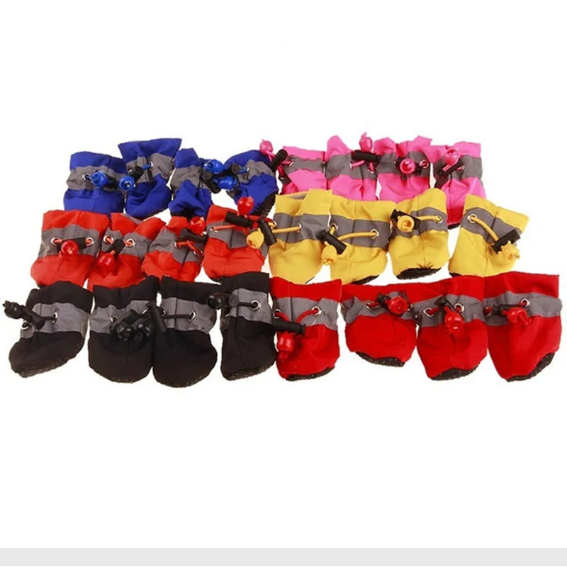 4pcs/set Waterproof Pet Dog Shoes