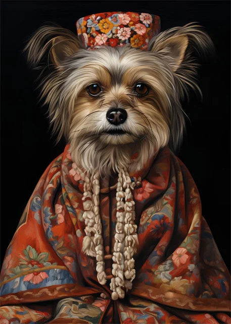 Yorkie & Kimono Renaissance Canvas