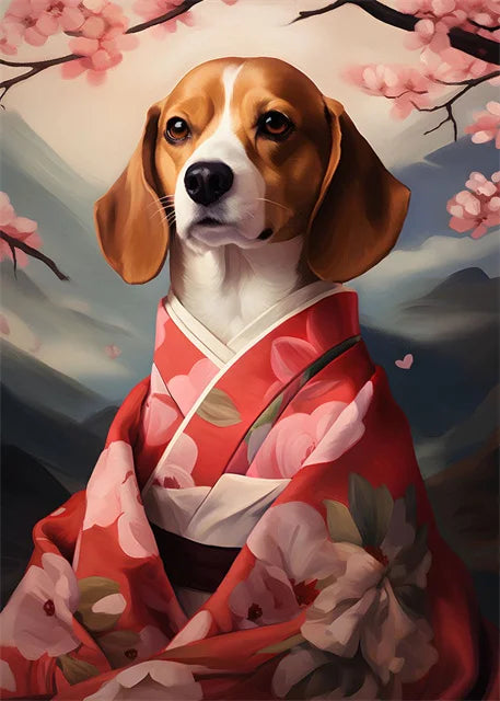 Yorkie & Kimono Renaissance Canvas